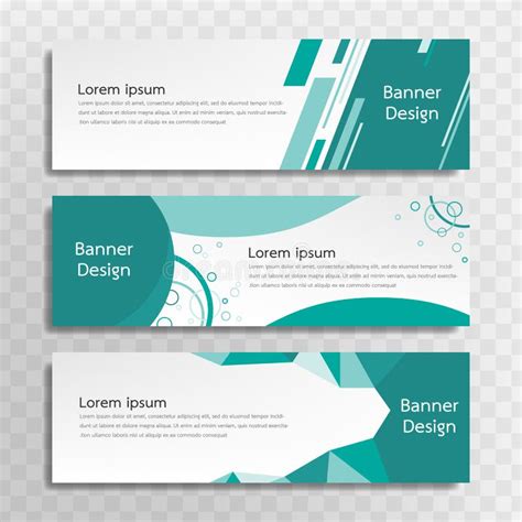 A Set Of Green Banner Templates Designed For The Web And Various