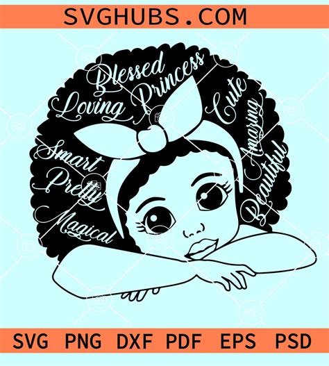 Afro Girl Definition SVG Peekaboo Afro Puffs SVG Afro Puffs Svg