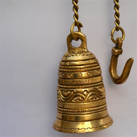 Vintage Hanging Bell With Brass Chain And Hook For Gates Home Office And Temple Buy Hanging