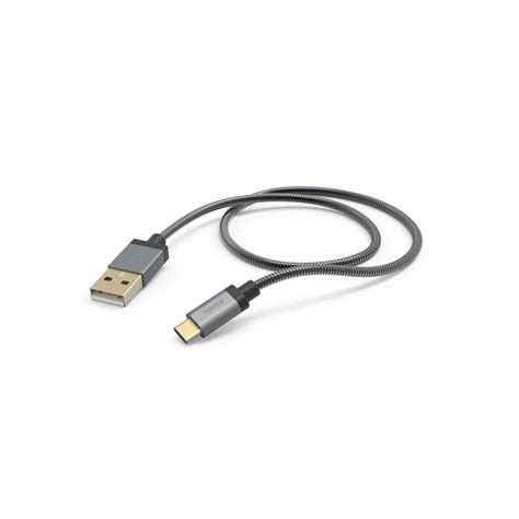 HAMA metalni kabel za punjenje USB A USB C 1 5 m metalni omotač