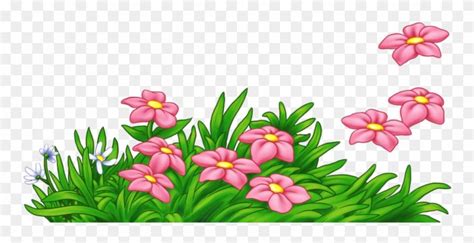 Download hd Grass With Flowers Png Clipart - Cartoon Flowers And Grass ...