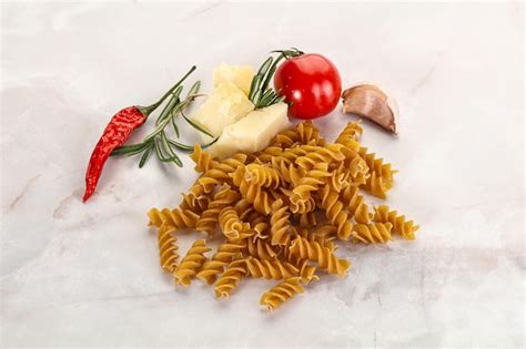 Premium Photo Raw Whole Grain Pasta Fusilli