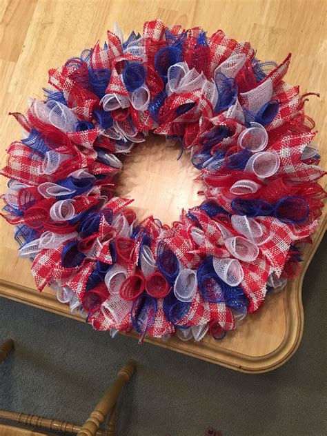 Patriotic Curly Deco Mesh Wreath Mesh Wreaths Wreaths Crafts