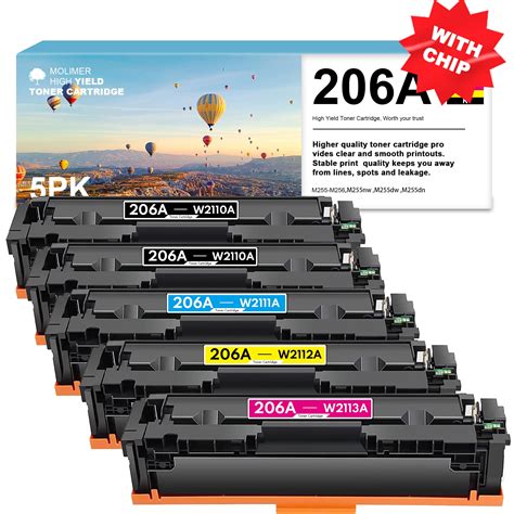 206a Toner Cartridge 2black 1cyan 1magenta 1yellow With Chip