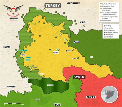 Map of current fighting in Afrin (Syria), Turkish operation: Olive Branch [1334x1167] : MapPorn