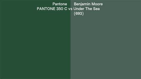 Pantone 350 C Vs Benjamin Moore Under The Sea 693 Side By Side Comparison