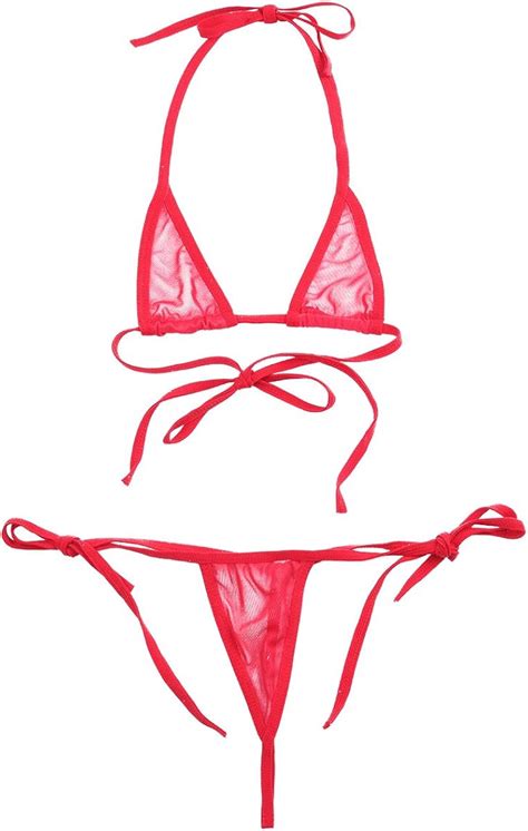 Sportbekleidung CHICTRY Transparenter Damen Bikini Sets Aus Netz Triangel Bikinis Frauen