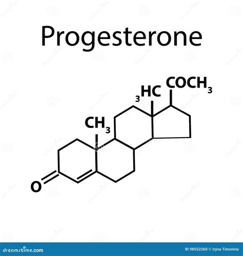 La Fórmula Molecular Química De La Progesterona De La Hormona Hormona De Sexo Femenino Ejemplo