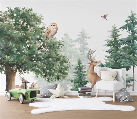 Woodland Nursery Wallpaper / Wallpaper Wallpaper Nursery / | Etsy ...