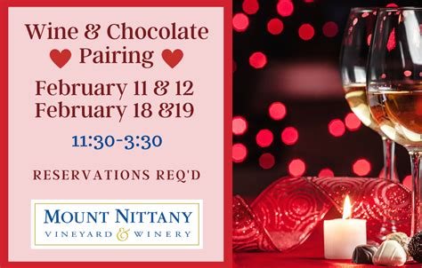 Wine Chocolate Pairing Mount Nittany Vineyard Winery