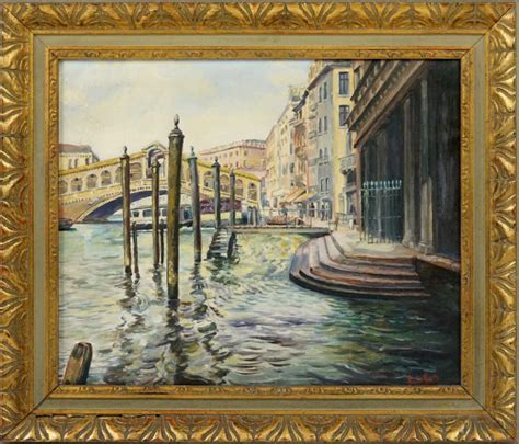 Scorcio Di Venezia Olio Su Tela Cm 43 5x53 5 Firmato Entro Cornice