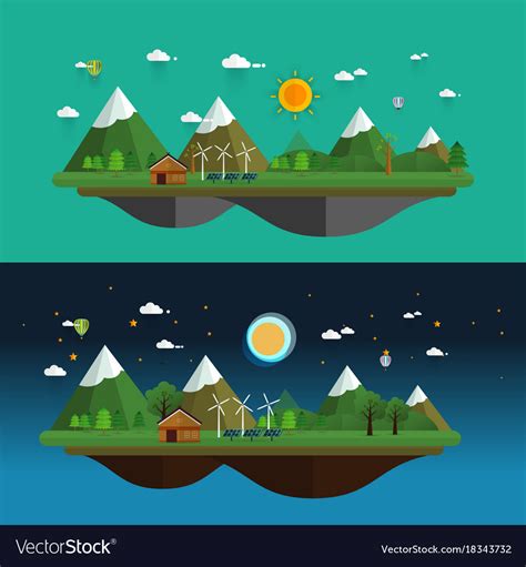 Modern Flat Design Landscape Royalty Free Vector Image