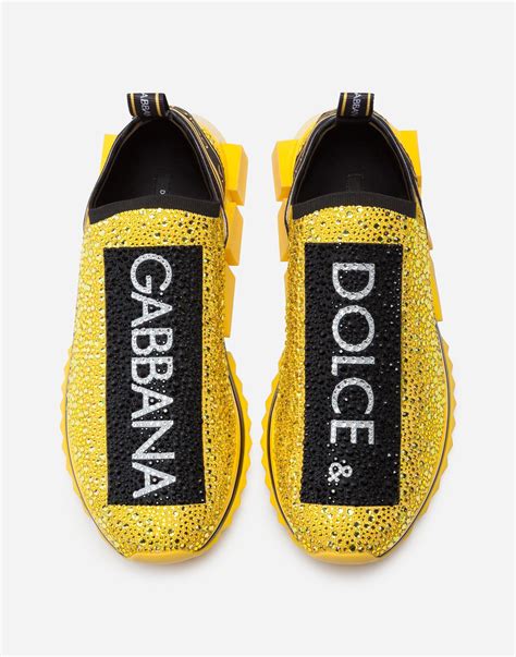 Dolce Gabbana Sorrento Sneakers With Rhinestones In Yellow For Men Lyst