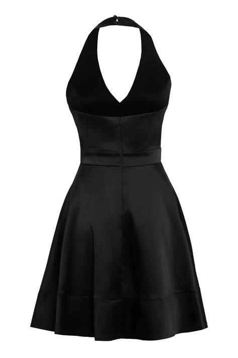 Black Satin Sleeveless Mini Dress 965653 001 Mini Dresses Keikei