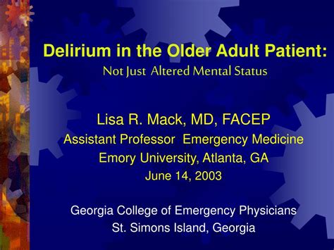 Ppt Delirium In The Older Adult Patient Not Just Altered Mental Status Powerpoint