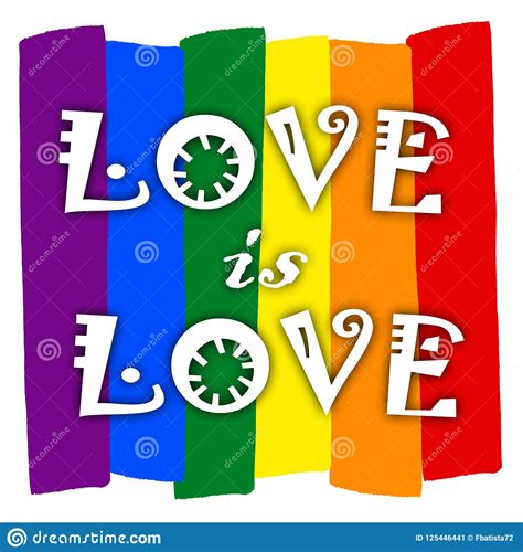 Rainbow Gay Pride Flag Symbol Of Sexual Minorities Love In Love Stock