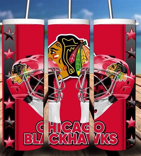 20 Ounce Blackhawks Tumbler Etsy