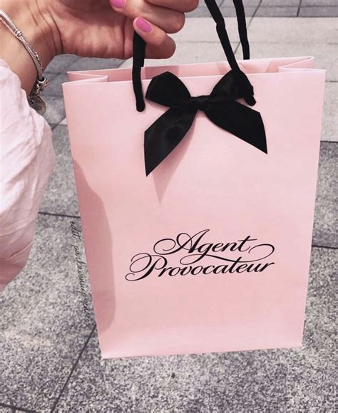 A Person Holding A Pink Shopping Bag With A Black Bow On The Front And