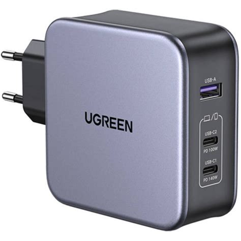 Ładowarka sieciowa UGREEN CD289 2x USB C 1x USB A GaN 140W Kabel