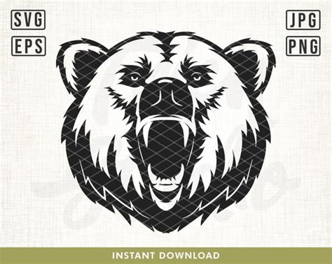 Bear Svg Bear Roar Svg Grizzly Bear Svg Bear Cut Files Etsy Uk