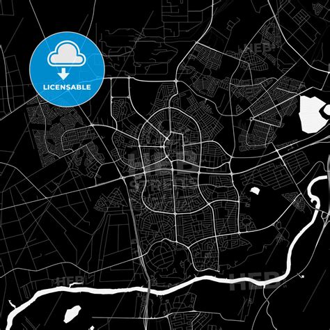 vanderbijlpark south africa  vector map black  white hebstreits