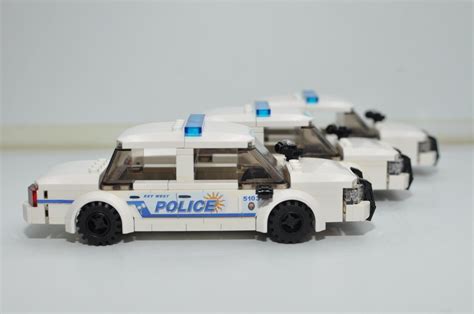 3x Custom Police Car Crown Vic White Model Compatible With Real Lego® Bricks Ebay