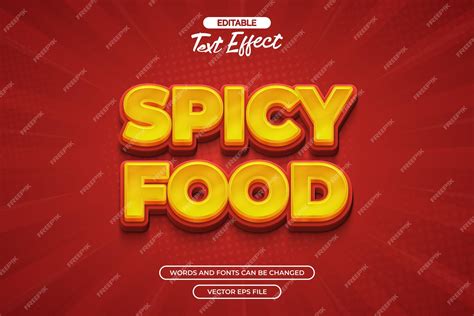 Premium Vector Spicy Food Editable Text Effect