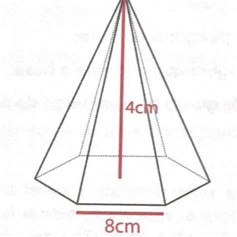 Observe a pirâmide regular hexagonal a seguir e calcule o que se pede