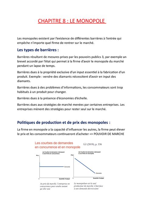 Economie Chapitre Chapitre Le Monopole Les Monopoles Existent