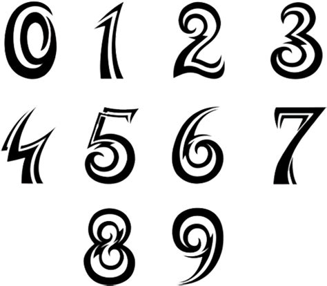 Numbers Font Tattoo Design Cool Number Fonts 600x515 Png Clipart