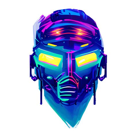 Cyberpunk Facemask Painting Neon Colors · Creative Fabrica