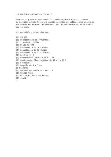 DOCX Luz Nocturna Automatica Con Rele DOKUMEN TIPS