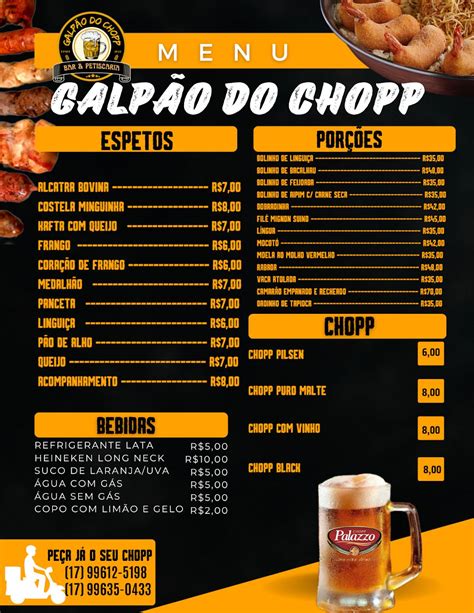 Menu Em Galp O Do Chopp Restaurante Ol Mpia