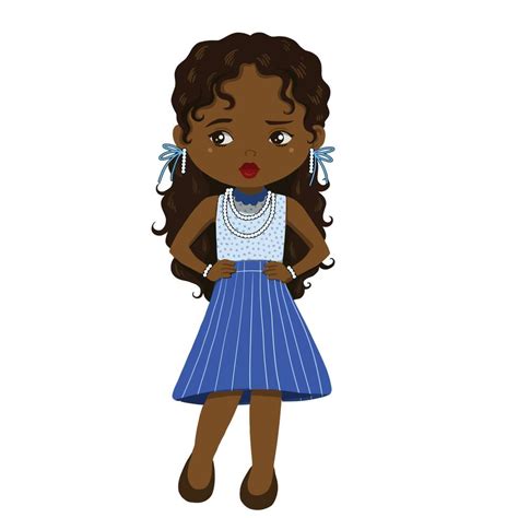 Cute Classy Little African American Girl Posing 4509343 Vector Art at ...