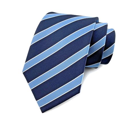 New Classic Striped Blue Jacquard Woven Silk Men S Necktie Tie Ebay