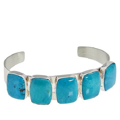 Hsn Jay King Sterling Silver Cloud Mountain Turquoise Average Cuff