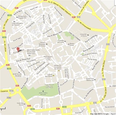 Map of Évora