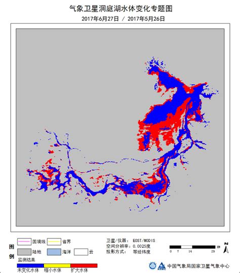 卫星监测：洞庭湖水体面积较上月增大5成 中国气象局政府门户网站