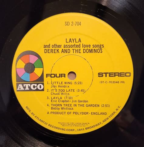 Derek And The Dominos Layla And Other Assorted Love Songs Atco Records