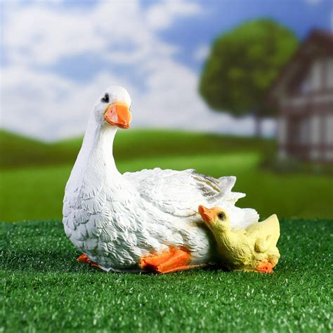 Садовая фигура "Утка с утенком" 23х15х20см (1126924) - Купить по цене ...