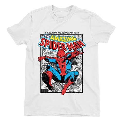 The Amazing Spider Man Comic Mens White T Shirt Etsy Uk