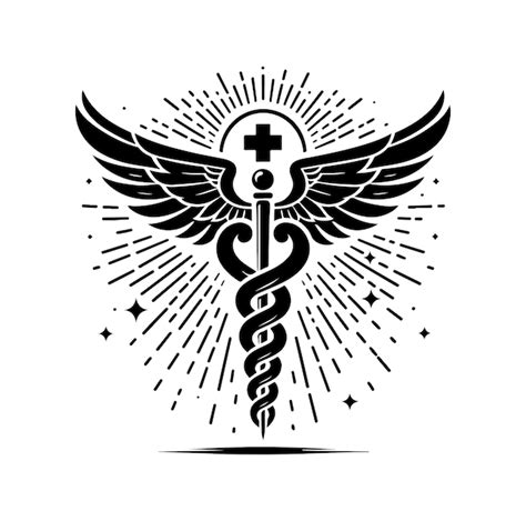 Símbolo de salud de CADUCEUS Ilustración de icono médico y relacionado