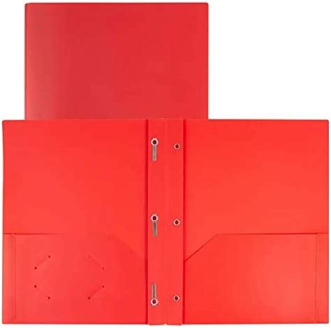 Dunwell Pocket Folders with Prongs - (Red, 2 Pack, 2 Pockets 3 Prongs ...