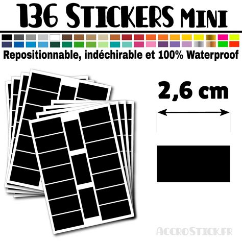 Rectangles Cm Stickers Tiquettes Gommettes Couleur Noir