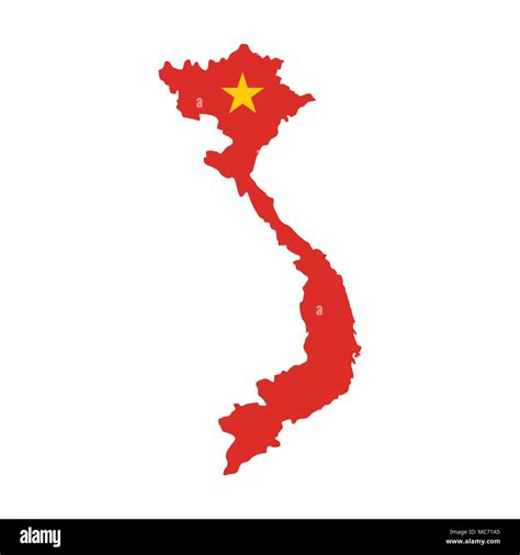 Mapa De Vietnam Icono De Estilo Plano Imagen Vector De Stock Alamy