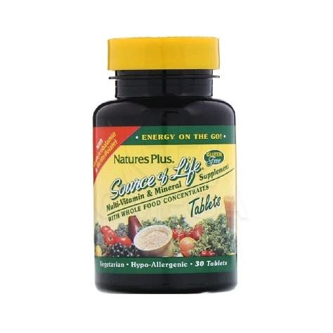 NATURES PLUS Source Of Life Multi Vitamin Mineral Supplement 30tabs