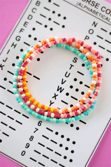 Diy Stretchy Morse Code Bracelets Video Gluesticks Blog Morse Code Bracelet Morse Code