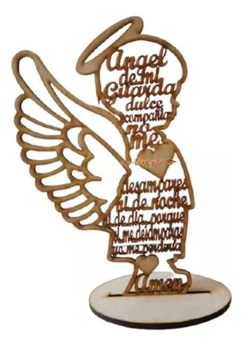 Centro De Mesa Angel De Mi Guarda Personalizado 15 Cm 50pzas