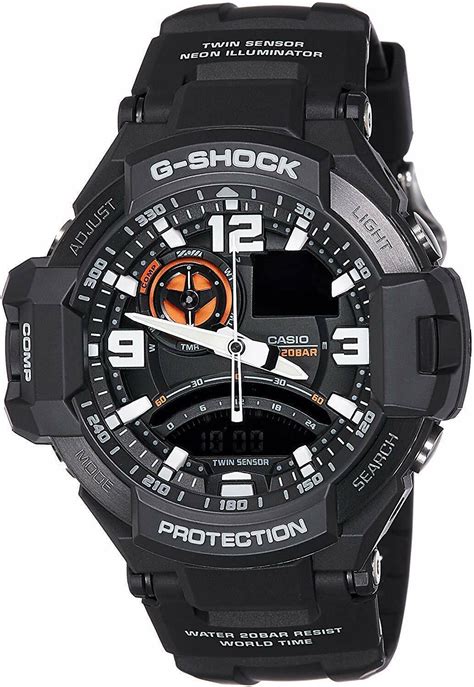 Casio G Shock GRAVITYMASTER Twin Sensor 52mm Case Stainless Steel