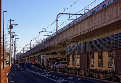 Jr Chuo Line Train Approching Kanda Station In Tokyo Editorial Photo